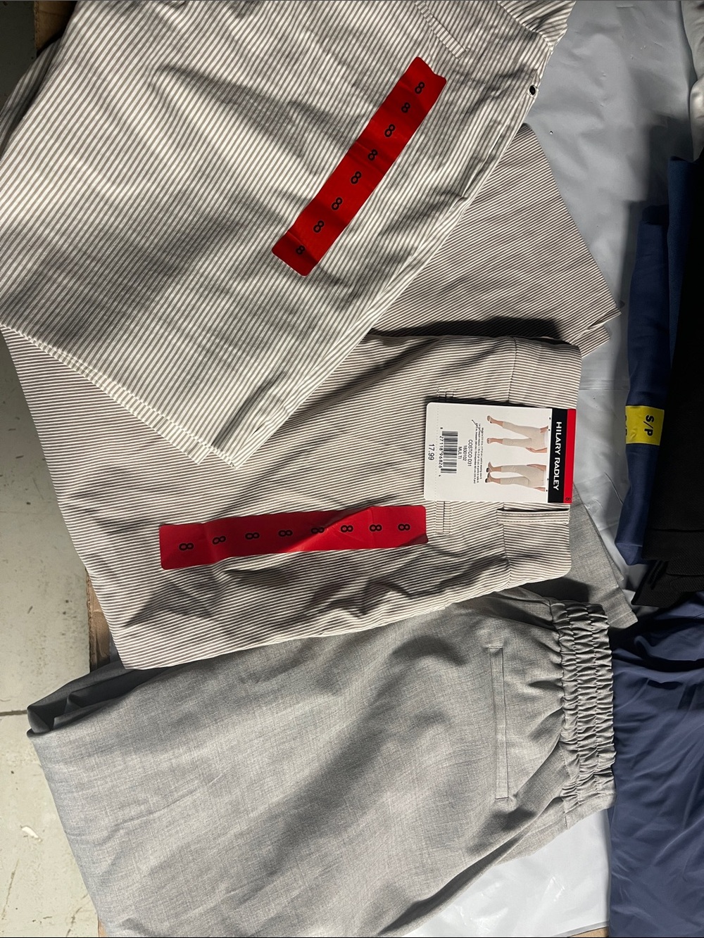 Hilary Radley Gray and White Pinstripe Women’s Chinos